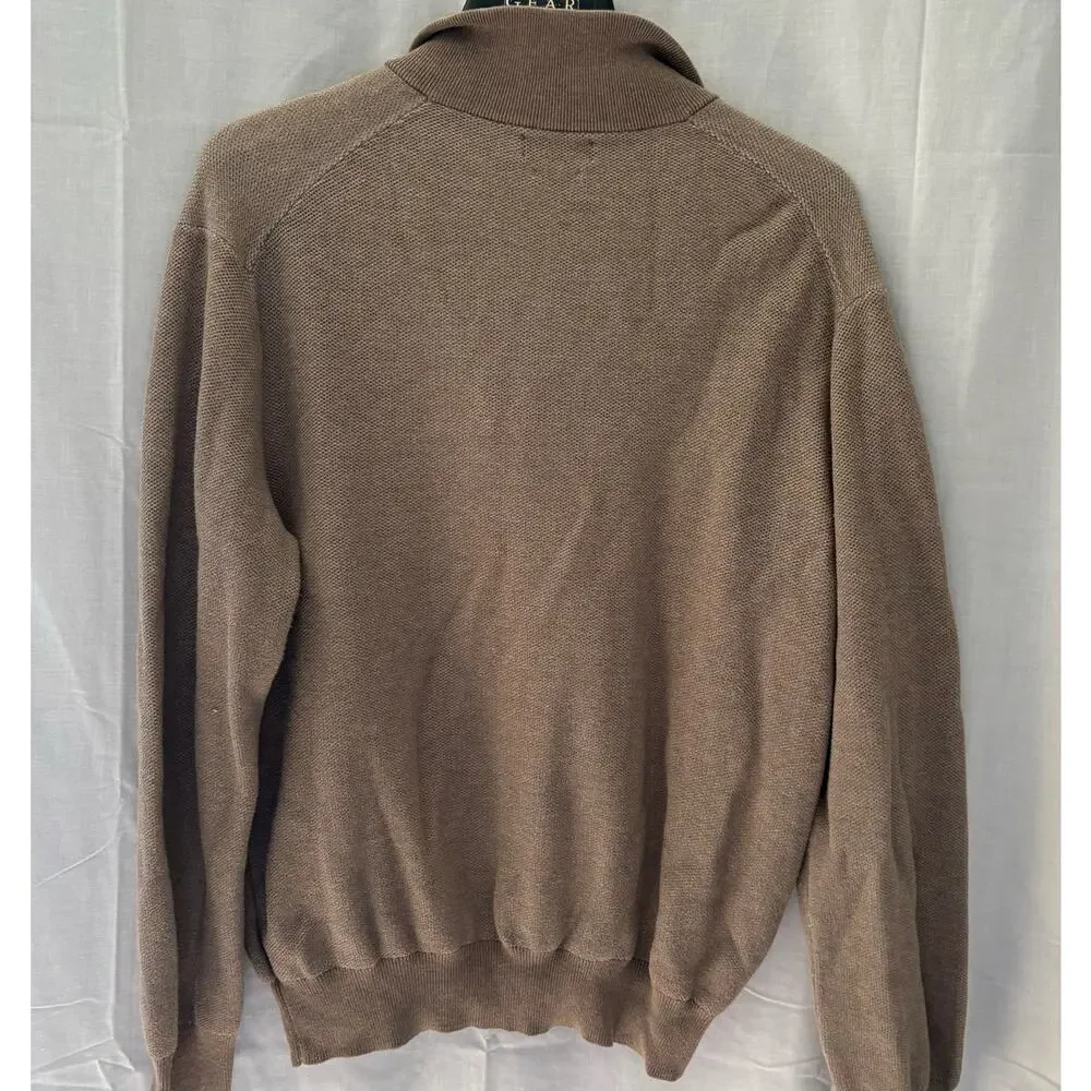 Polo Ralph Lauren Pima Cotton 1/4 Zip Pullover Sweater Tan Beige XL - Picture 2 of 7